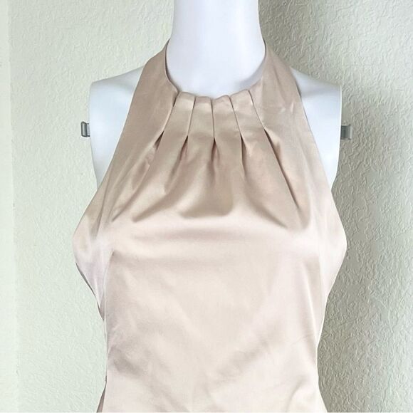 Cameo Halter/Bareback Satin Mini Dress - Picture 4 of 12